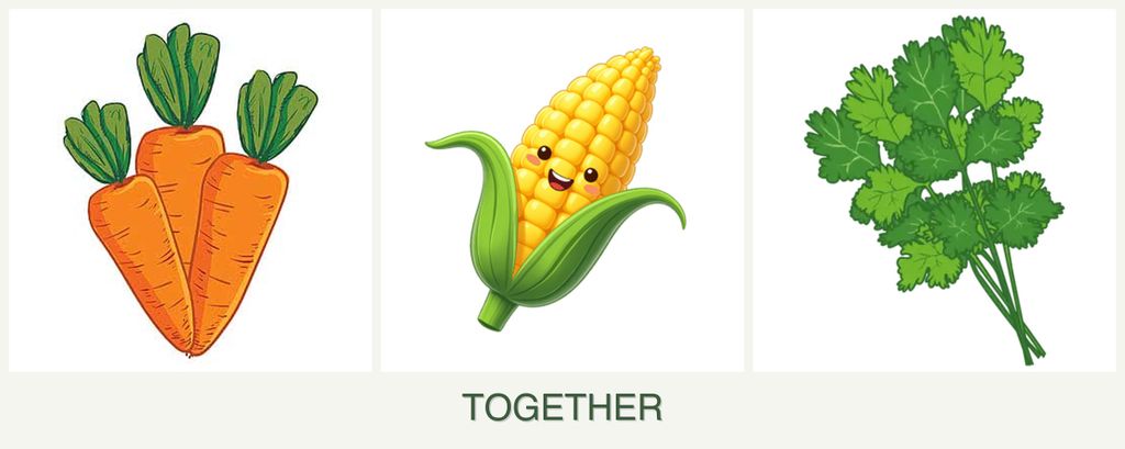 Can you plant carrots, corn and cilantro together?