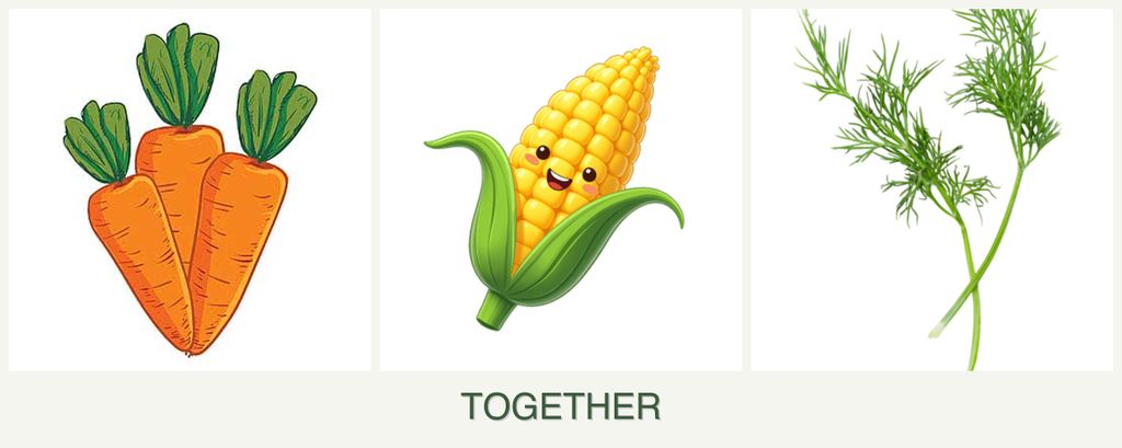 Can you plant carrots, corn and dill together?