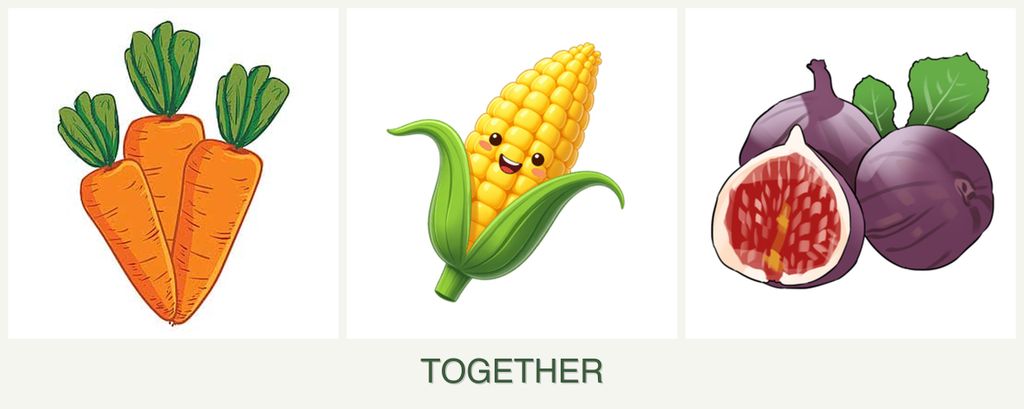 Can you plant carrots, corn and figs together?