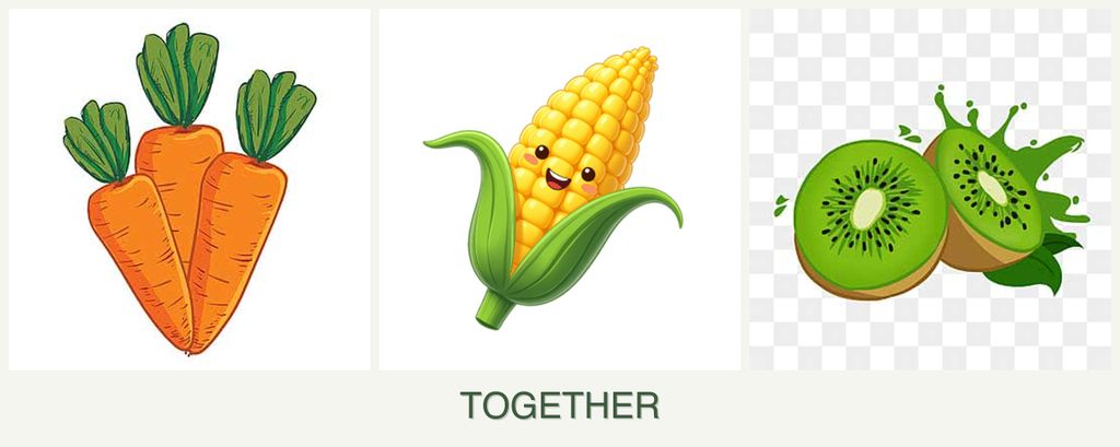 Can you plant carrots, corn and kiwi together?