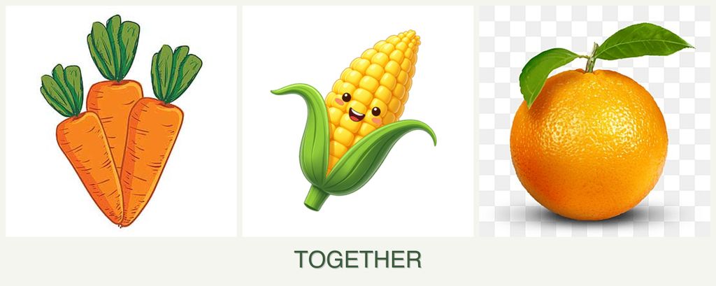Can you plant carrots, corn and oranges together?