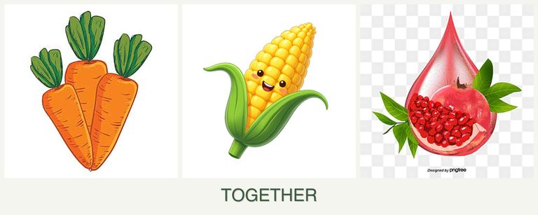 Can you plant carrots, corn and pomegranates together?