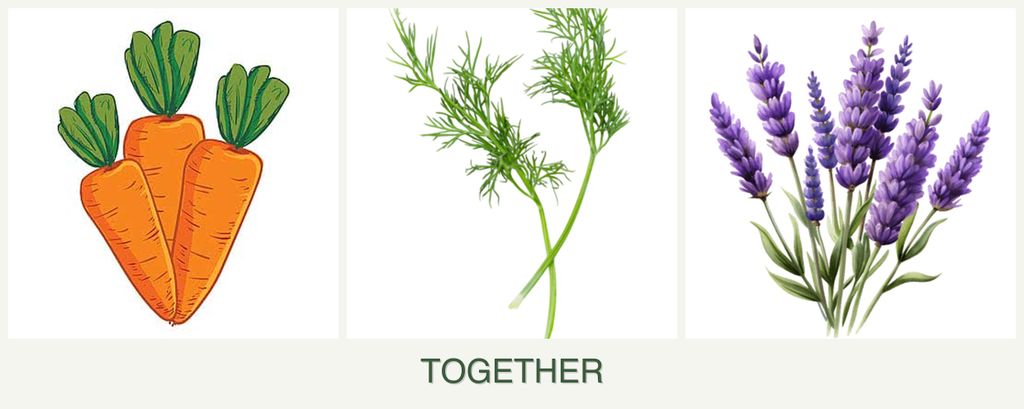 Can you plant carrots, dill and lavender together?