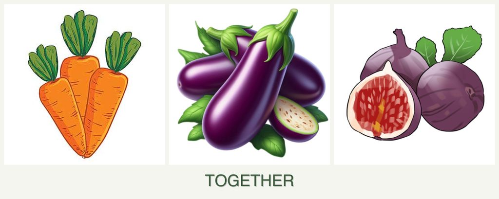 Can you plant carrots, eggplant and figs together?