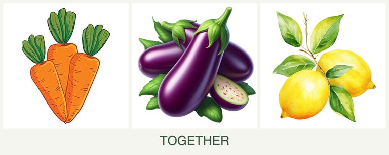 Can you plant carrots, eggplant and lemons together?