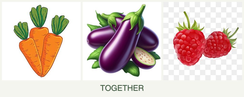 Can you plant carrots, eggplant and raspberries together?