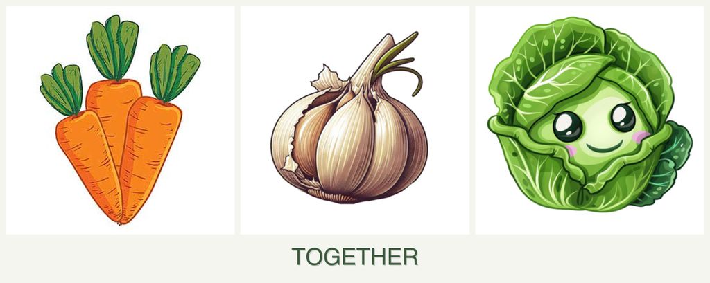 Can you plant carrots, garlic and cabbage together?