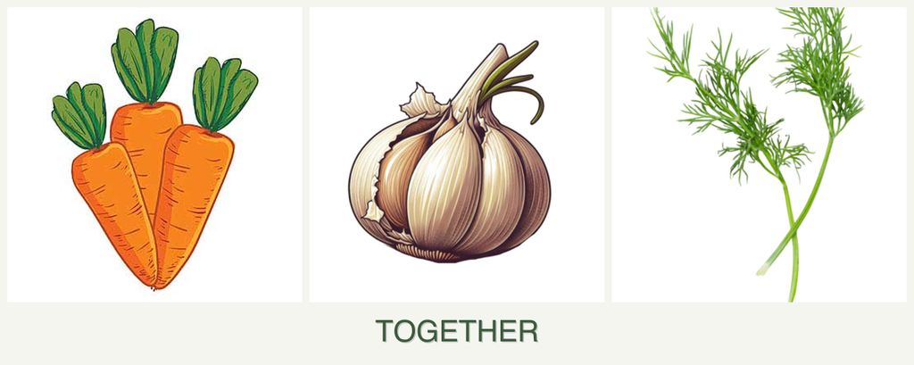 Can you plant carrots, garlic and dill together?
