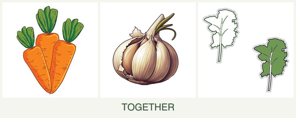 Can you plant carrots, garlic and kale together?