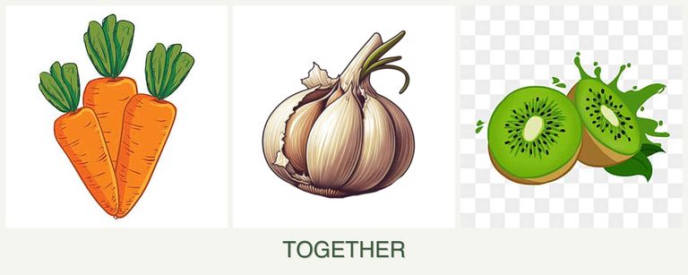 Can you plant carrots, garlic and kiwi together?