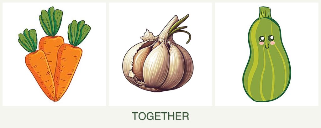 Can you plant carrots, garlic and zucchini together?