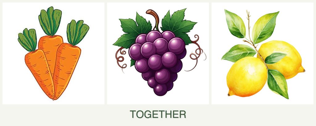 Can you plant carrots, grapes and lemons together?