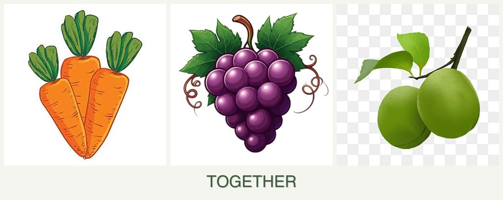 Can you plant carrots, grapes and plums together?