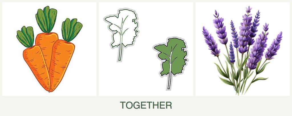 Can you plant carrots, kale and lavender together?