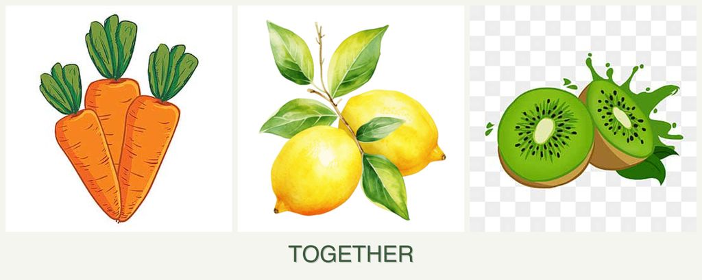 Can you plant carrots, lemons and kiwi together?