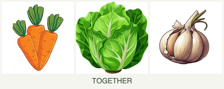 Can you plant carrots, lettuce and garlic together?