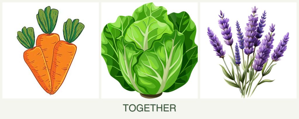 Can you plant carrots, lettuce and lavender together?