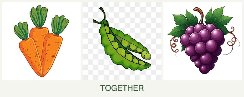 Can you plant carrots, peas and grapes together?