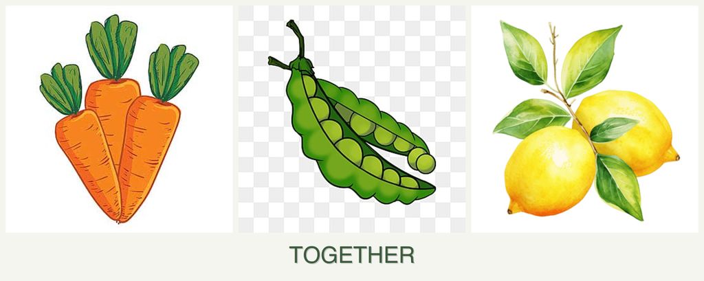 Can you plant carrots, peas and lemons together?