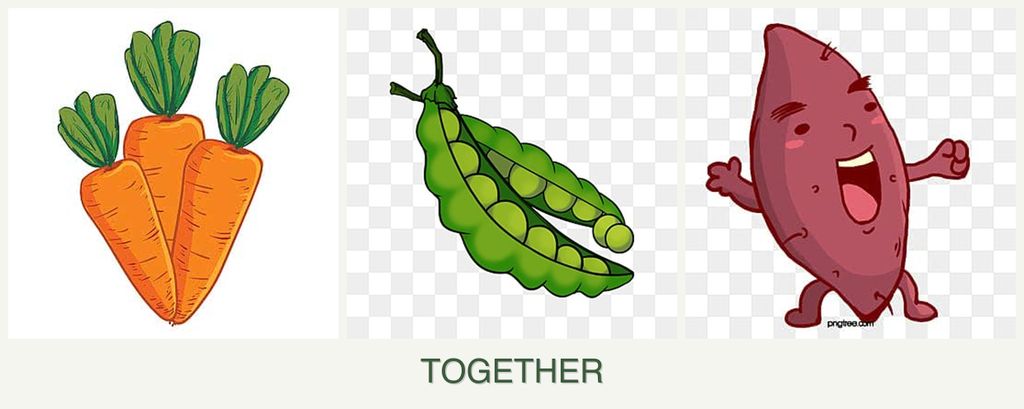 Can you plant carrots, peas and sweet potatoes together?