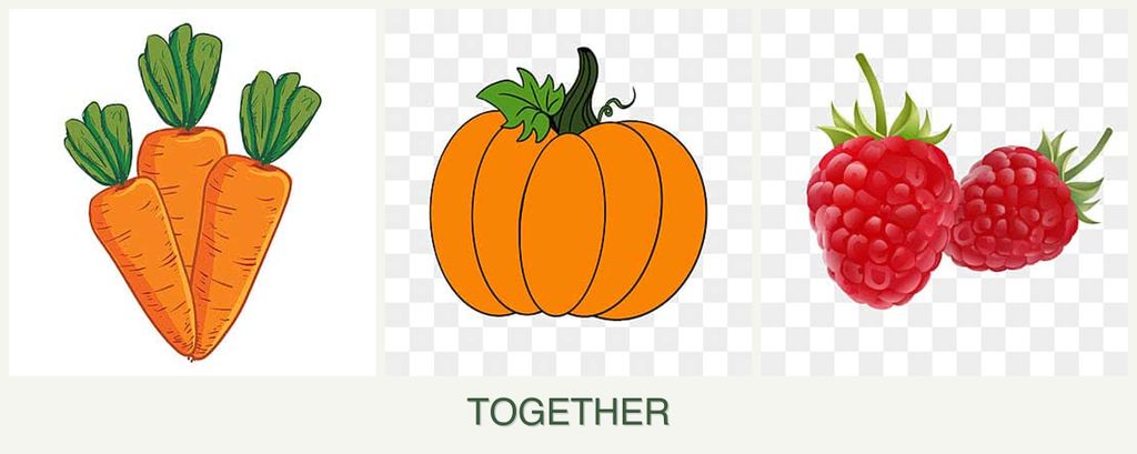 Can you plant carrots, pumpkin and raspberries together?