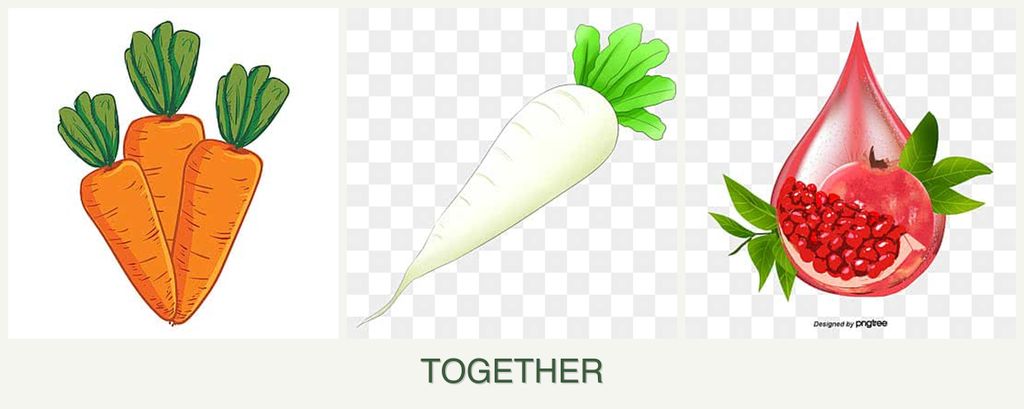 Can you plant carrots, radishes and pomegranates together?