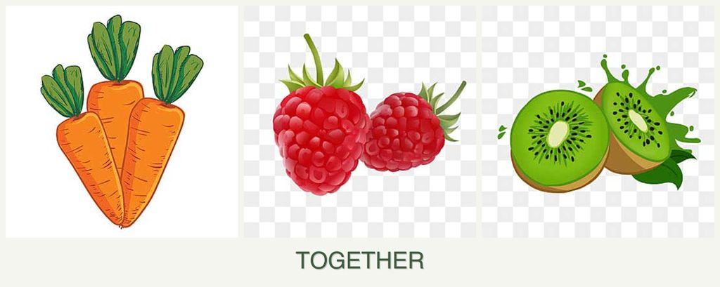 Can you plant carrots, raspberries and kiwi together?