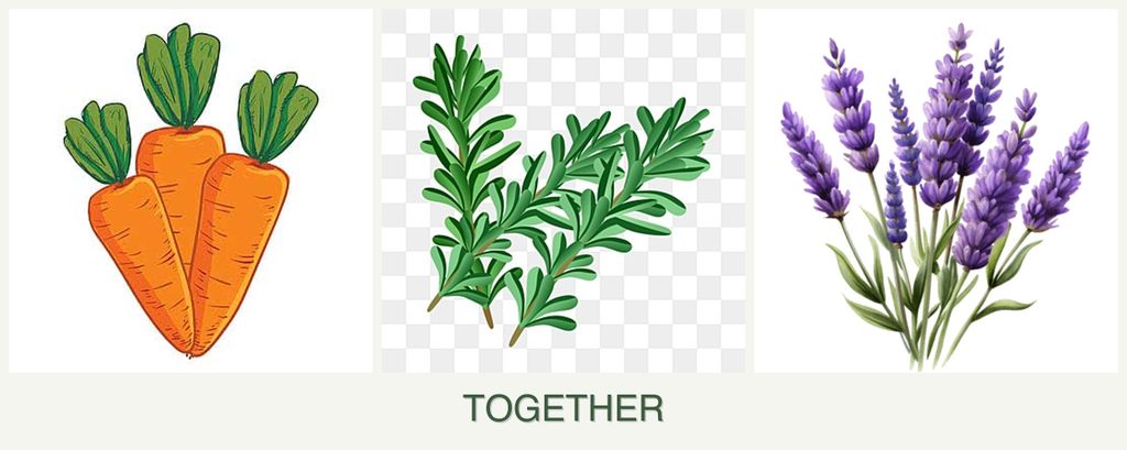 Can you plant carrots, rosemary and lavender together?