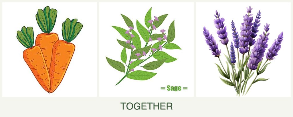 Can you plant carrots, sage and lavender together?