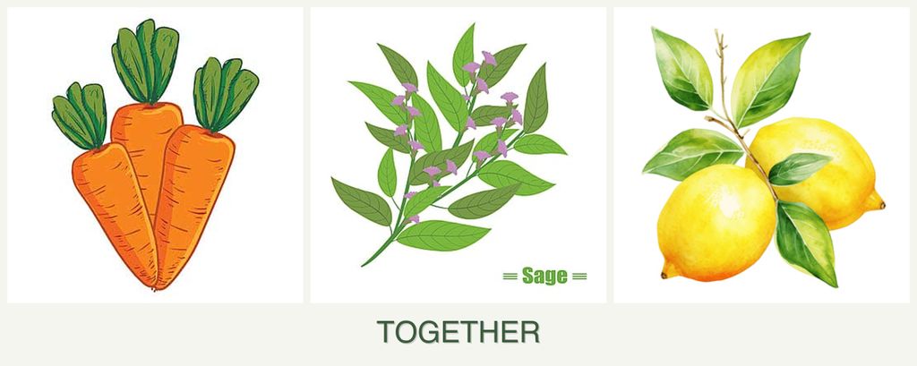 Can you plant carrots, sage and lemons together?