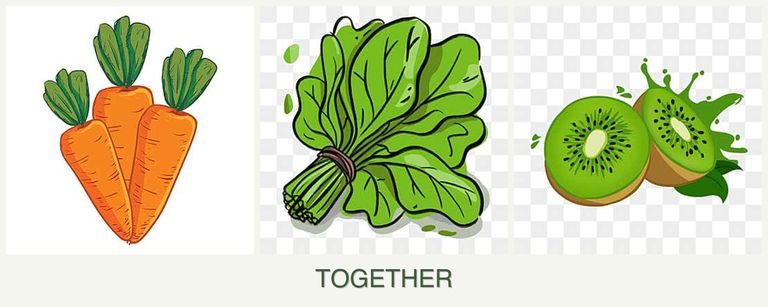 Can you plant carrots, spinach and kiwi together?