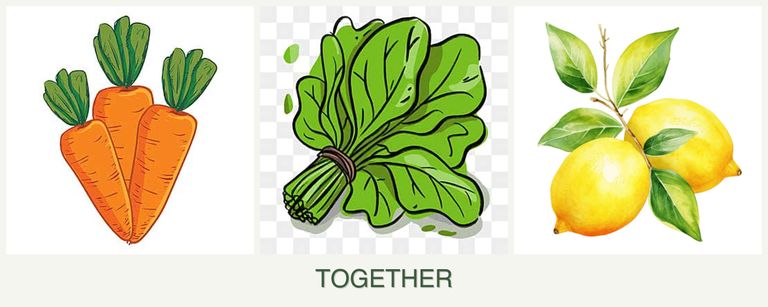 Can you plant carrots, spinach and lemons together?