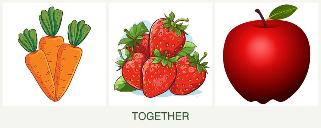 Can you plant carrots, strawberries and apples together?