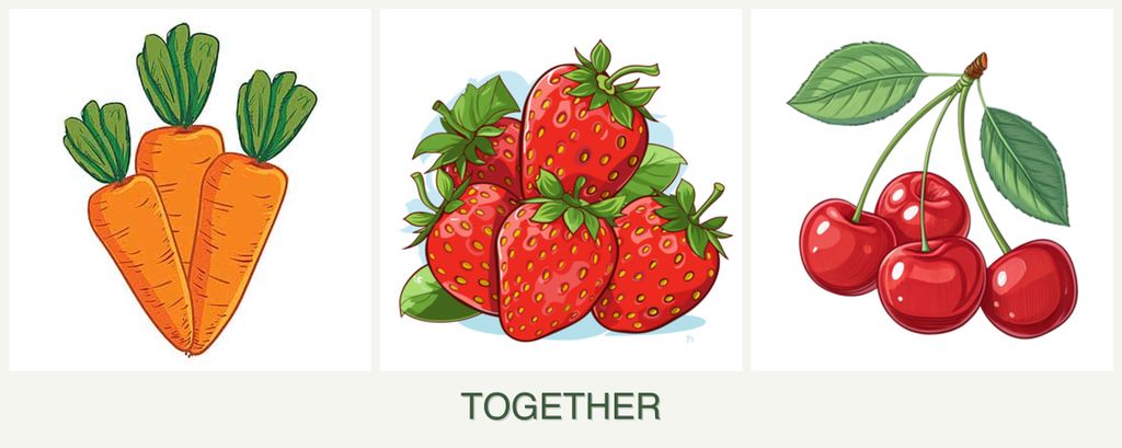 Can you plant carrots, strawberries and cherries together?
