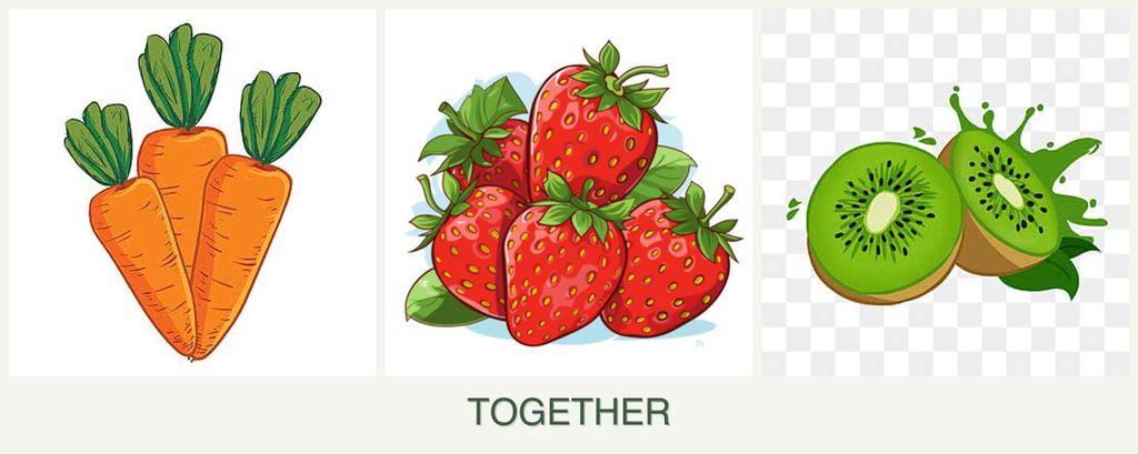 Can you plant carrots, strawberries and kiwi together?