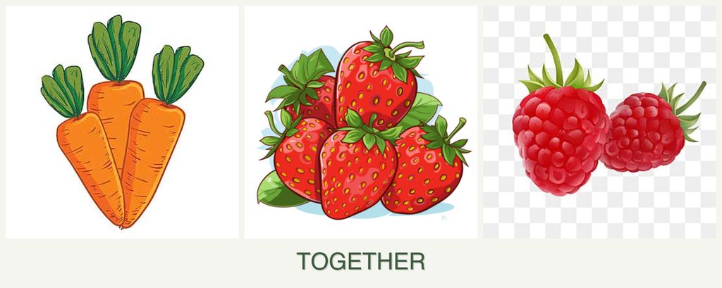 Can you plant carrots, strawberries and raspberries together?