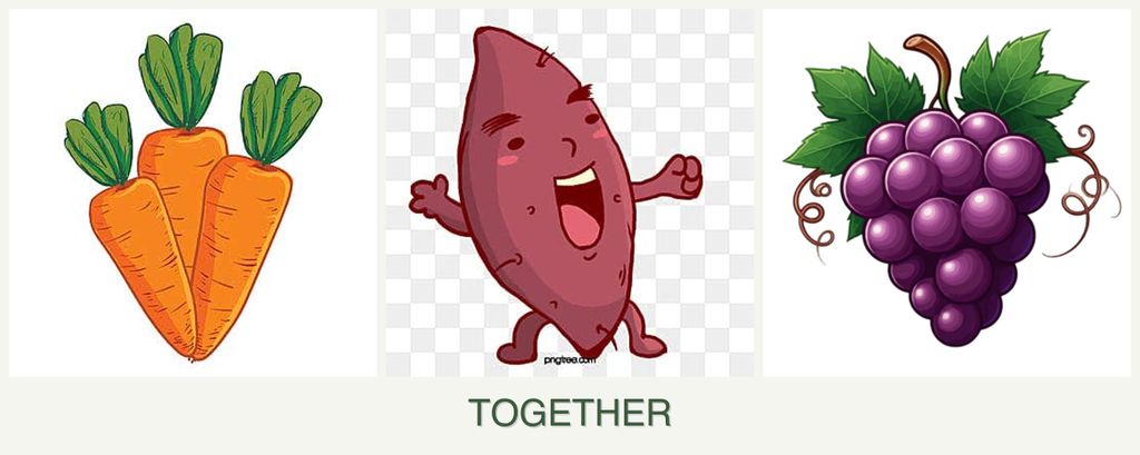 Can you plant carrots, sweet potatoes and grapes together?