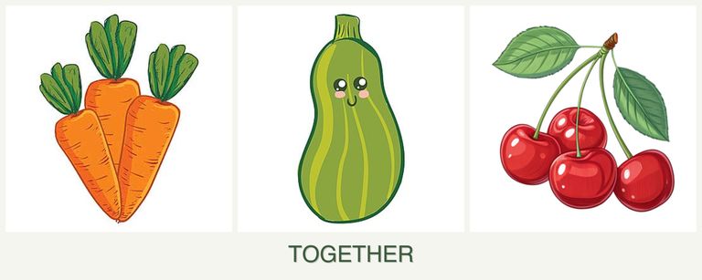 Can you plant carrots, zucchini and cherries together?