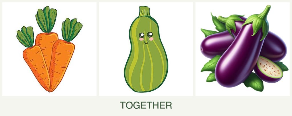 Can you plant carrots, zucchini and eggplant together?