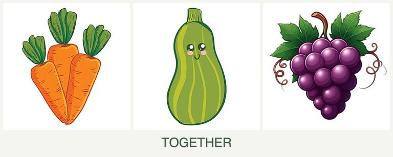 Can you plant carrots, zucchini and grapes together?