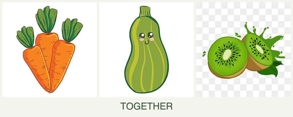 Can you plant carrots, zucchini and kiwi together?