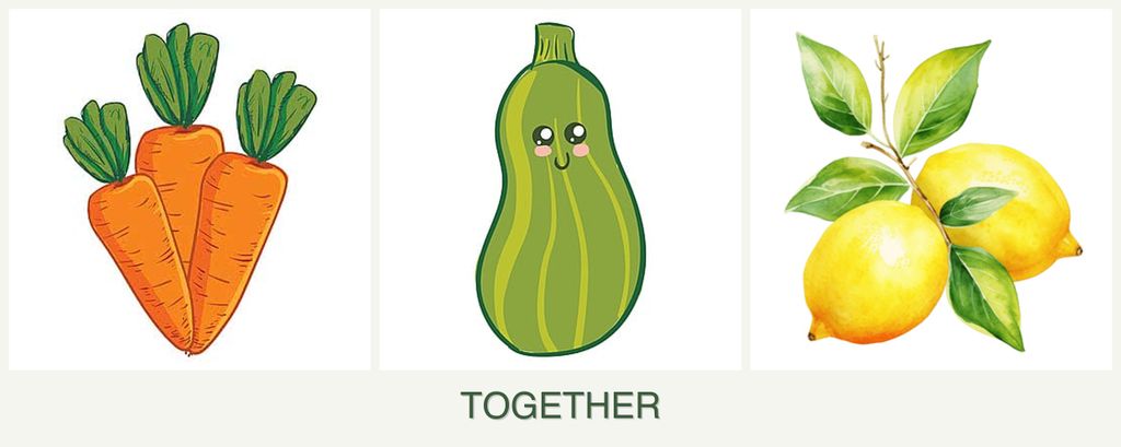 Can you plant carrots, zucchini and lemons together?