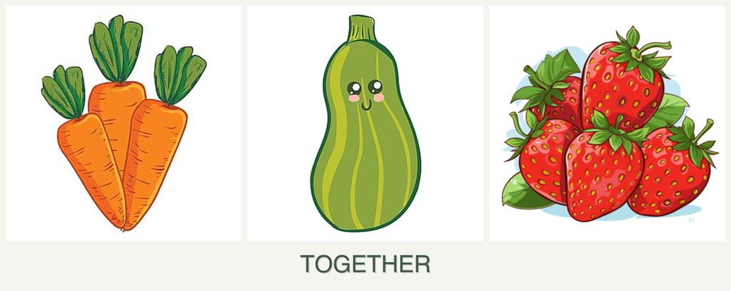 Can you plant carrots, zucchini and strawberries together?