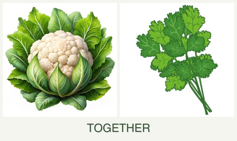 Can you plant cauliflower and cilantro together?