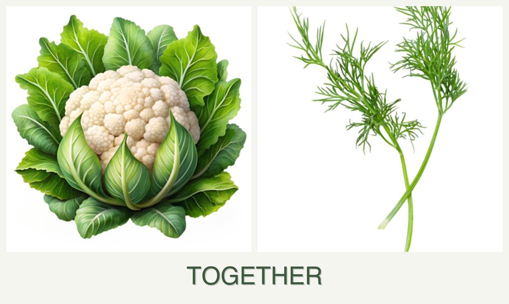Can you plant cauliflower and dill together?
