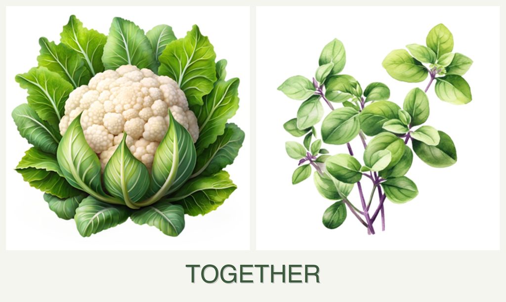 Can you plant cauliflower and oregano together?