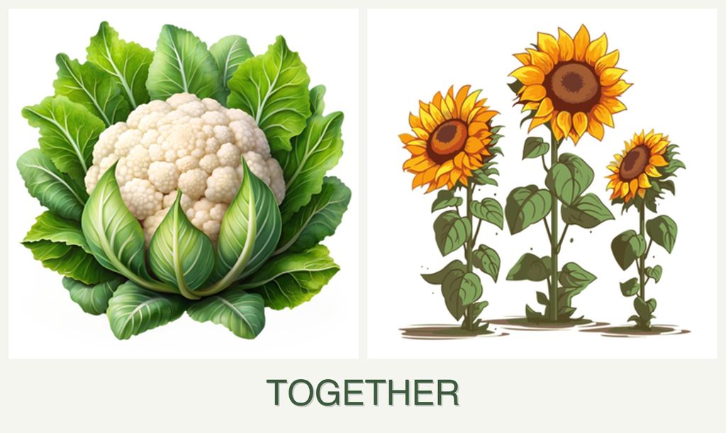 Can you plant cauliflower and sunflowers together?