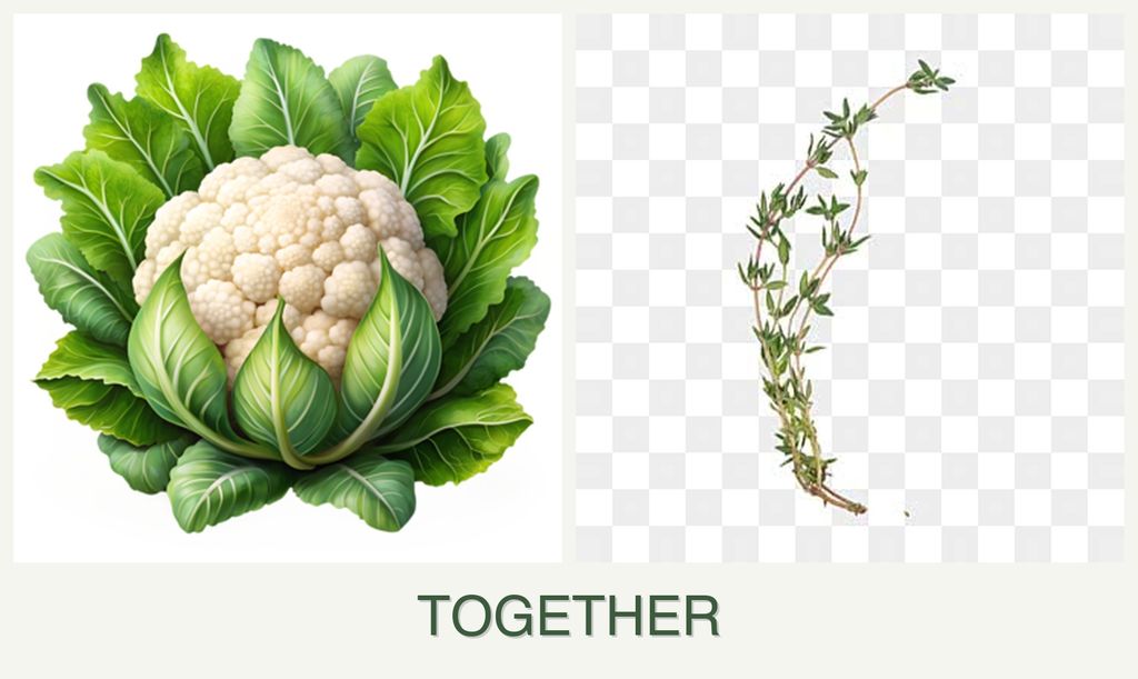 Can you plant cauliflower and thyme together?