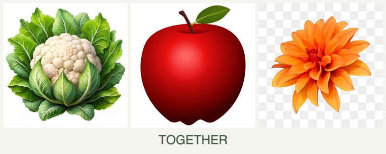 Can you plant cauliflower, apples and dahlias together?