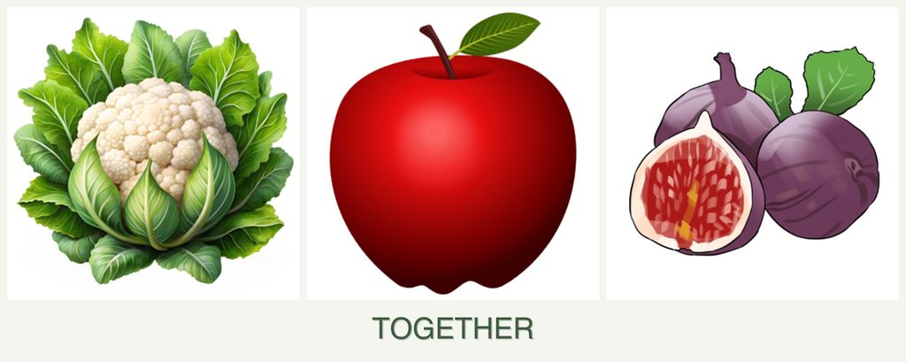 Can you plant cauliflower, apples and figs together?